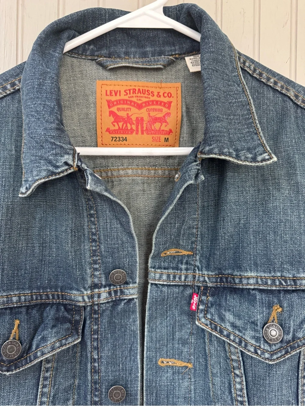 Levi's Blue Denim Trucker Jacket with Red Tab